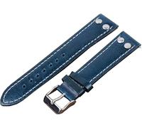 SDGBCXD bracelet de montre, Bracelet de montre en cuir à rivets rétro 18 mm - 24 mm for homme, bracelet de rechange à dégagement rapide(Blue,20mm)