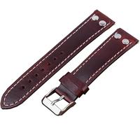 SDGBCXD bracelet de montre, Bracelet de montre en cuir à rivets rétro 18 mm - 24 mm for homme, bracelet de rechange à dégagement rapide(Wine Red,20mm)