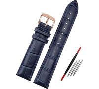 SDGBCXD bracelet de montre, Bracelet de montre en cuir bleu 12 mm - 23 mm, bracelet de rechange for montre, accessoires de montre(Dark Blue Rose,16mm)