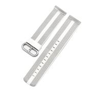 SDGBCXD bracelet de montre, Bracelet de montre en nylon soyeux haute densité 20 mm-22 mm, imprimé rayures couleur bonbon, à dégagement rapide(White with Gray)