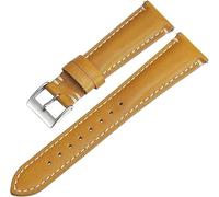 SDGBCXD bracelet de montre, Bracelet de montre vintage en cuir 20 mm, 22 mm, 24 mm, à dégagement rapide, for remplacement de montre(Yellow Brown,24mm)