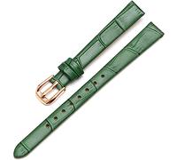 SDGBCXD bracelet de montre, Bracelet de rechange en cuir véritable Leat for femme, petite taille, 6 mm/8 mm/10 mm(Green B)