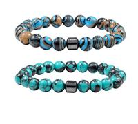 SDGBCXD Bracelets anti-anxiété, Réduit les envies d'alcool, soulage l'anxiété et le stress du sevrage, soutien naturel for arrêter de boire(Blue yellow black+black green)