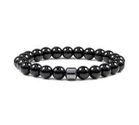 SDGBCXD Bracelets anti-anxiété, Réduit les envies d'alcool, soulage l'anxiété et le stress du sevrage, soutien naturel for arrêter de boire(Bright black)