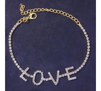 SDGBCXD, Bracelets de cheville à double cœur en strass for femmes, chaîne de pied ajourée et exquise, bijoux de plage for l'été,Bracelets de cheville(N-a)