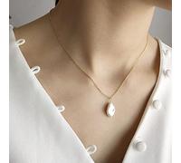 SDGBCXD, Collier avec pendentif en perles baroques en argent sterling 925, design simple et élégant, bijou for femme,Colliers