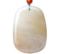 SDGBCXD Collier en jadéite, Pendentif en jade blanc naturel Jinsiyu, symbole de sécurité et paix, porte-bonheur liberté. Yu Pei for hommes femmes(A 40 * 26 * 11mm)