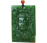 SDGBCXD Collier en jadéite, Pendentif en jaspe Guanyin, collier pendentif déesse Bouddha Avalokitesvara KwanYin, amulette porte-bonheur