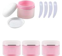 SDGBCXD, Lot de 4 Pots cosmétiques vides Transparents givrés en Plastique Rose de 50 g avec Couvercle à vis, récipient de 50 ML for lotions et crèmes ，Pots cosmétiques(100ml)