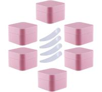 SDGBCXD, Lot de 6 Pots à crème carrés en Plastique Bleu de 30 ML, Pots cosmétiques avec Doublure intérieure, for baume à lèvres, Lotion ，Pots cosmétiques(Roze,30ml)