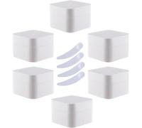 SDGBCXD, Lot de 6 Pots à crème carrés en Plastique Bleu de 30 ML, Pots cosmétiques avec Doublure intérieure, for baume à lèvres, Lotion ，Pots cosmétiques(Bianco,30ml)