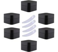 SDGBCXD, Lot de 6 Pots à crème carrés en Plastique Bleu de 30 ML, Pots cosmétiques avec Doublure intérieure, for baume à lèvres, Lotion ，Pots cosmétiques(Svart,20ml)