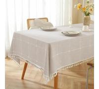 SDGBCXD Nappe, Nappe rectangulaire, Nappe en Coton et Lin(Light Coffee,118.1 x 55.1 inch (Square))