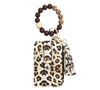 SDGBCXD Portefeuille de Perles, Porte-Cartes en Cuir PU, élégant et Pratique, idéal for Les Cartes d'accès, Les Cartes de Bus et Les Cartes d'identité.(Brown)