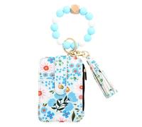 SDGBCXD Portefeuille de Perles, Porte-clés en métal avec Motifs perlés, Format Compact, Construction légère et Robuste.(Light Blue1)