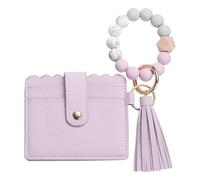 SDGBCXD Portefeuille de Perles, Portefeuille Fin en Cuir PU for Femme, Compact et léger, idéal au Quotidien, Rouge(Purple)