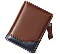 SDGBCXD Portefeuille, Portefeuille à Deux Volets en PU avec Fermeture éclair, 11 Compartiments for Cartes, 1 Compartiment zippé, for Billets(Bruin)