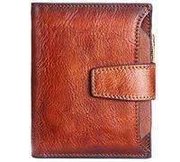 SDGBCXD Portefeuille, Portefeuille en Cuir avec Fermeture éclair bloquante for Carte d'identité et Porte-Monnaie(Oranje)