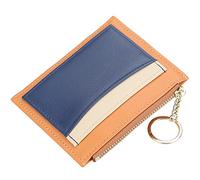 SDGBCXD Portefeuille, Portefeuille Minimaliste à Deux Volets en Cuir véritable avec Fermeture éclair et Poche Monnaie(Oranje)