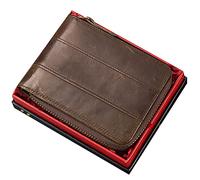 SDGBCXD Portefeuille, Portefeuille Multifonction avec Fente for Carte de crédit et permis Conduire(Bruin,with Box)