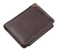 SDGBCXD Portefeuille, Portefeuilles for Hommes, Portefeuilles minimalistes, Minces, à Trois Volets en Cuir et Fibre de Carbone(Brown1)