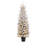 SDGBCXD Sapin de Noël, avec Ses lumières LED Blanc Chaud et 8 Modes d'éclairage, ce Pot de Crayons est idéal for Les fêtes à la Maison(5FT)