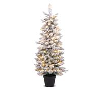 SDGBCXD Sapin de Noël, avec Ses lumières LED Blanc Chaud et 8 Modes d'éclairage, ce Pot de Crayons est idéal for Les fêtes à la Maison(4FT)