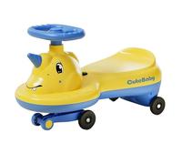 SDGBCXD Voiture à Bascule, Voiture Wiggle avec lumière Musicale, Roues Clignotantes silencieuses, Jouet for garçons et Filles de 1 à 6 Ans, Carte pivotante(Gelb,Normal Wheel)
