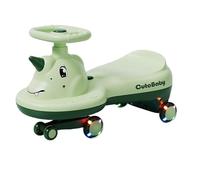 SDGBCXD Voiture à Bascule, Voiture Wiggle avec lumière Musicale, Roues Clignotantes silencieuses, Jouet for garçons et Filles de 1 à 6 Ans, Carte pivotante(GRn,Flashing Wheel)