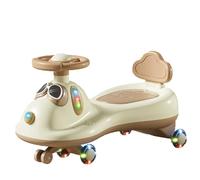 SDGBCXD Voiture à Bascule, Wiggle Car Music Light Anti-Renversement, Mouvement de Rotation for diriger, for Les Voitures pivotantes 3 Ans et Plus(Brown)