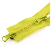 SDGBCXD Zip, Lot de 5 Fermetures éclair Doubles à Fermeture Automatique, 80/90/100/120/150 cm, Double Sens, extrémité Ouverte(Yellow,80CM5#)