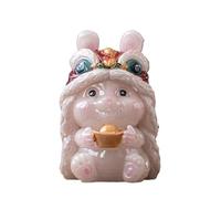 sdgERYEeg Décoration de Table en Forme Lapin Mignon changeant Couleur, Danse du Lion, Accessoire for Service à thé, Cadeaux(B)