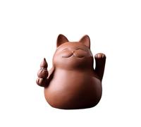 sdgERYEeg Figurine de Chat Porte-Bonheur Mignonne, Service à thé en Argile Violette, Accessoires artisanaux, décoration Bureau for cérémonie du, Cadeaux(E)