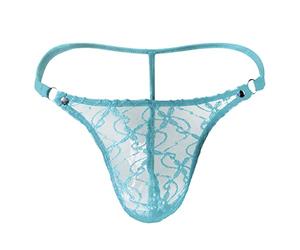 SDGR Lingerie Sexy pour Hommes sous-vêtements Dentelle Maillage G-String Strings Culottes Briefs Lingerie Noir Et Blanc