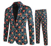 SDGR Pantalon de Costume Vintage d'halloween à Impression décontractée pour Hommes Costard Homme