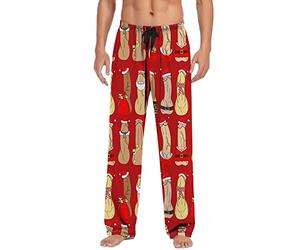 SDGR Pantalon de Pyjama de Pantalon décontracté pour Hommes de Noël avec Cordon et Cadeau de Noël de Poches Pantalon Homme Fit