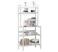 SDHYL Etagères de Rangement Polyvalent avec Plan de Travail Meuble Rangement Cuisine Industriel Station de Bar à café 170cm Support d'outil à 5 Niveaux pour Micro-Ondes, Outils de Cuisine Blanc