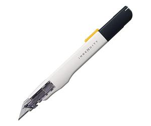 SDI - Cutter professionnel de haute précision SDI Ingenuity avec lame acier 9mm / 30º SK2+Cr. Ergonomique et gaucher. Couleur Ivoire, Mesure 14 cm