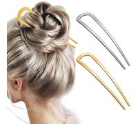 SDICSN Lot de 2 épingles à cheveux françaises en forme de U pour femme - Cheveux longs et épais - Torsades en métal pour chignons - 14 cm - Grandes épingles françaises décoratives pour tous les types
