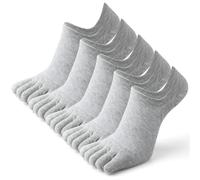 SDIUAKBV Chaussettes 5 Doigts 5 paires de chaussettes à cinq doigts, couleur unie, respirantes, invisibles, bateau, bout en maille fine, équipe Sports plein air Pour hommes(5Pairs-Grey)