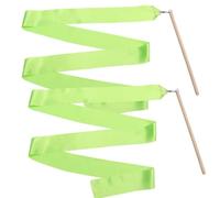 SDIUAKBV Ruban Danse Lot de 2 Rubans Gymnastique Rythmique colorés sans nœuds, Accessoires Danse en Soie qualité supérieure for l'entraînement et Les Arts du Cirque pour la Gymnastique(Light Green)