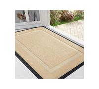 SDIUAKBV Tapis D'entrée Paillasson d'entrée intérieur/extérieur, imperméable, Toutes Saisons, en Caoutchouc, résistant à la décoloration, Profil Bas, Facile Nettoyer Entrée(Beige,61x119.5cm)
