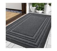 SDIUAKBV Tapis D'entrée Tapis en Caoutchouc Naturel antidérapant, Profil Bas, for l'extérieur, for l'entrée de la Maison, paillasson Robuste for Porte intérieure Entrée(Grey,61x91.5cm)