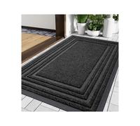 SDIUAKBV Tapis D'entrée Tapis en Caoutchouc Naturel antidérapant, Profil Bas, for l'extérieur, for l'entrée de la Maison, paillasson Robuste for Porte intérieure Entrée(Black,61x91.5cm)