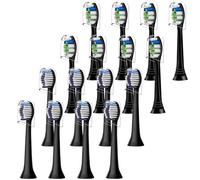 Sdiveson Brossettes de rechange compatibles avec brosse à dents électrique Philips Sonicare, lot de 8 blanchissants et 8 têtes de brosse Precision Clean Noir