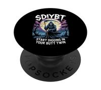 SDIYBT Start Digging in Your Butt Twin Funny Meme Squelette PopSockets PopGrip Adhésif