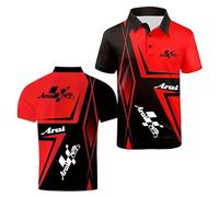 SDJRPBQKJ Polo Homme Patchwork 3D pour Tennis A.R.A.I Manches Courtes Imprimé T-Shirt D'entraînement Boutons Col Respirant Streetwear-HongSe||XX_l