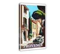 SDKAHKZO Poster de voyage Provence, France produit par mercredi, impression sur toile, art mural moderne, peinture pour salon, chambre à coucher (40 x 60 cm)