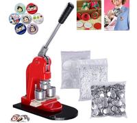 SDKEHUI Machine à Badge 25mm Badge Maker DIY Presse Badge 500 Pièces Machine à Faire des Badges Boutons Circulaires Machine de Création de Badges Rouge Poignée Conviviale