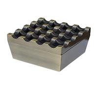 SDKIR-Creative metal 16 cendrier avec couvercle carré trou grand vintage bronze vert,cendrier dépoli